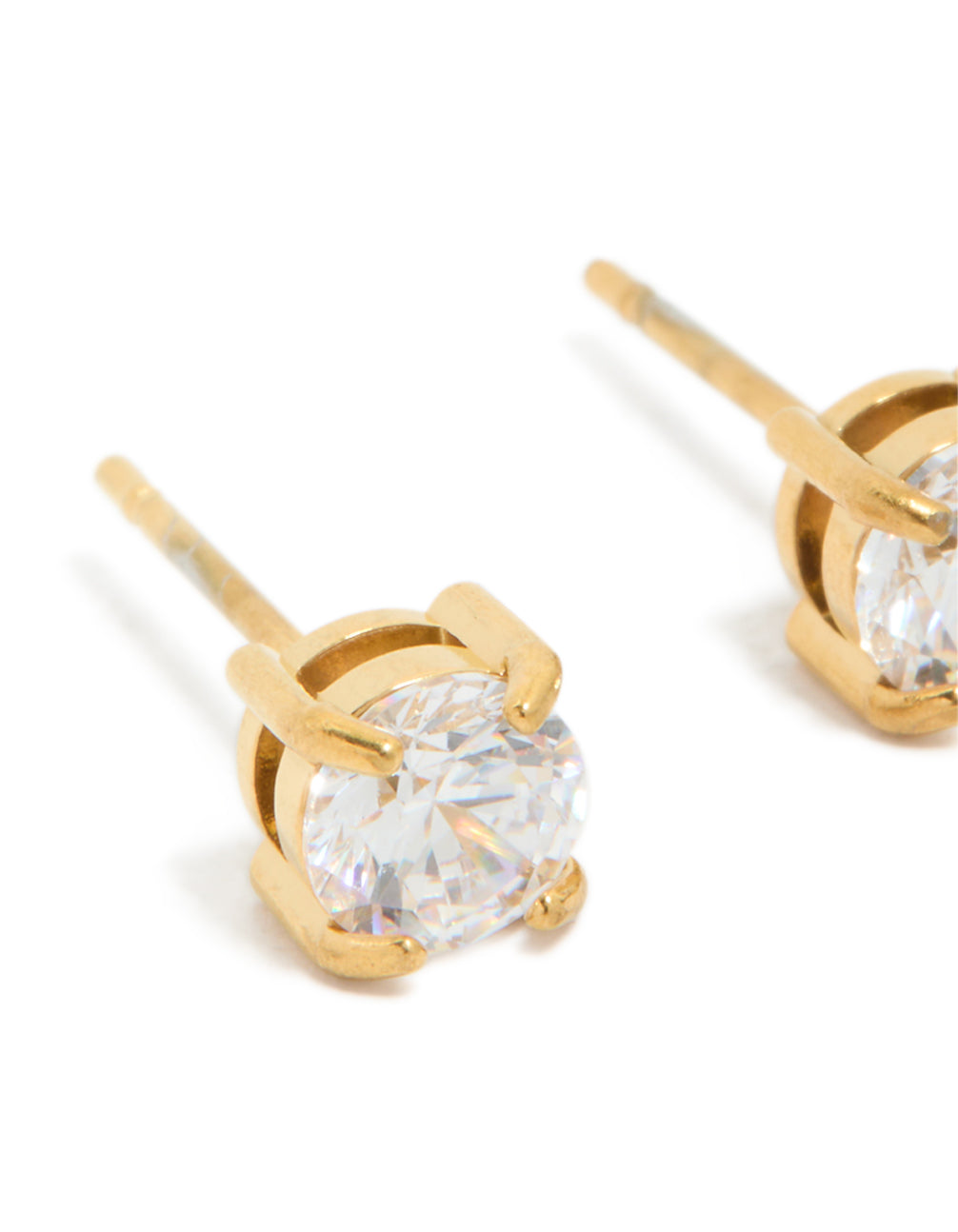 Gold Plated Surgical Steel 5mm Prism Stud Earrings