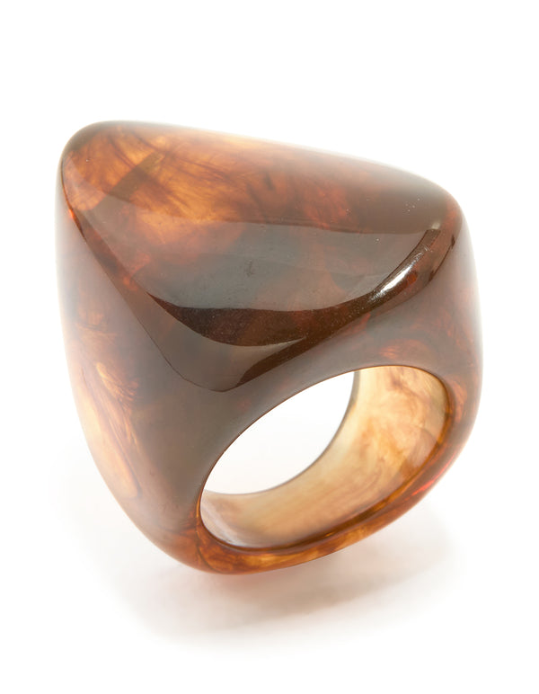 Brown Acrylic Obtuse Large Ring