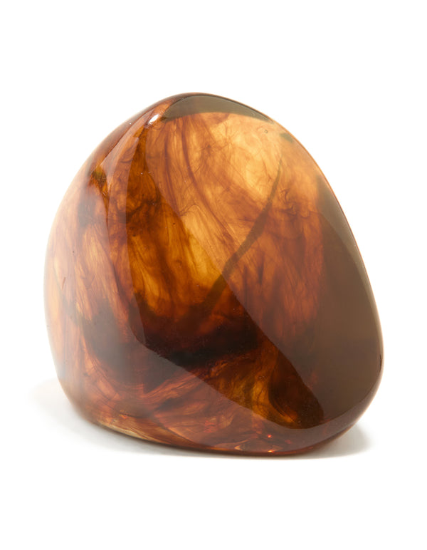 Brown Acrylic Obtuse Large Ring