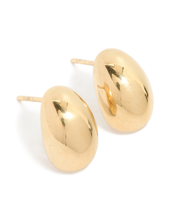 Waterproof Gold Plated Stainless Steel Chunky Stud Earrings