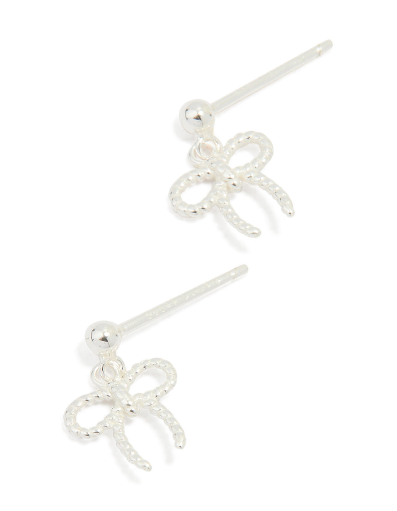 Bow Silver Bling Earrings FINAL SALE main image 0
