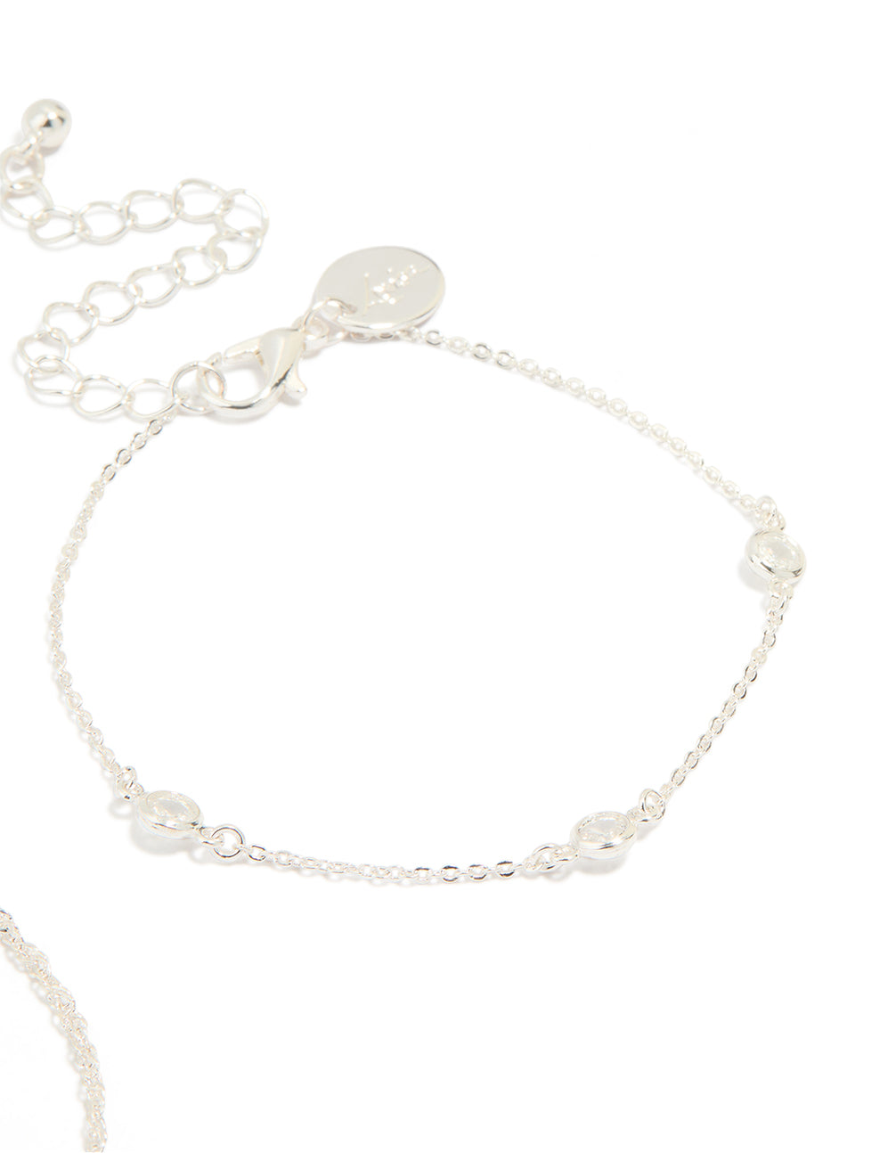 Silver Diamante & Ball Chain Watch 2-Pack Bracelet