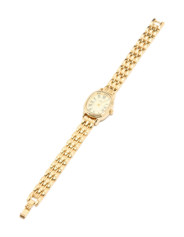 Gold Oval Face Watch