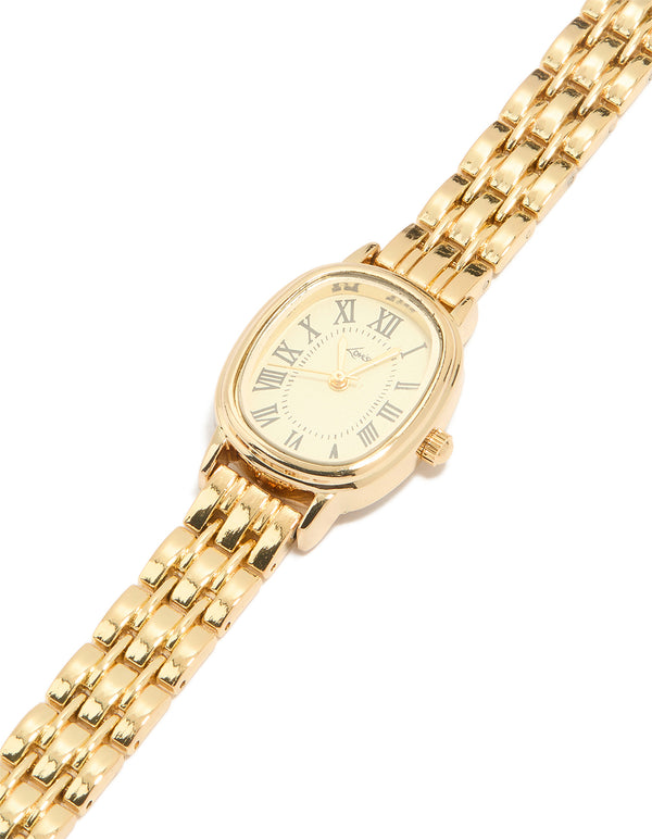Gold Oval Face Watch