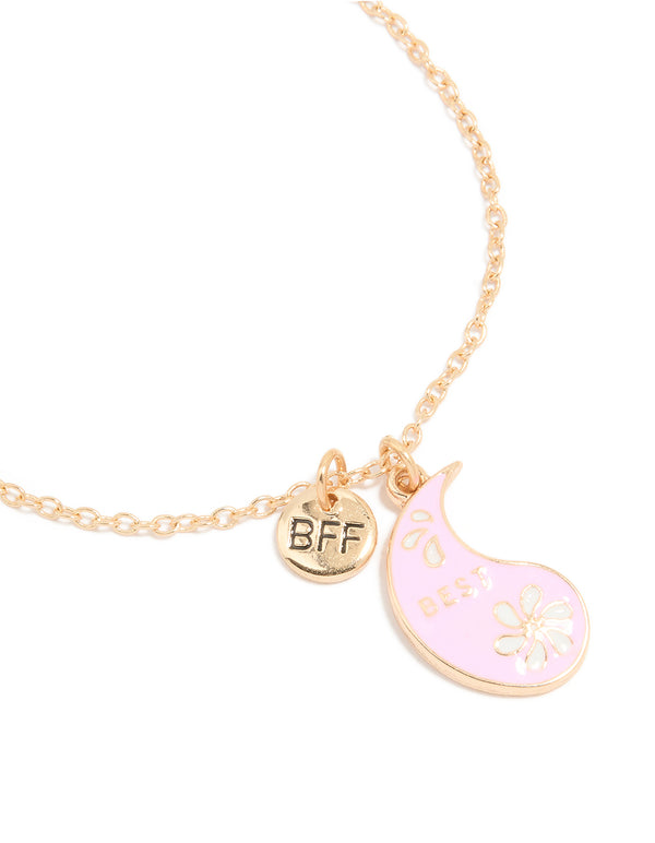 Kids Gold Pink & Purple Paisley Best Friends Charm Bracelets 2-Pack