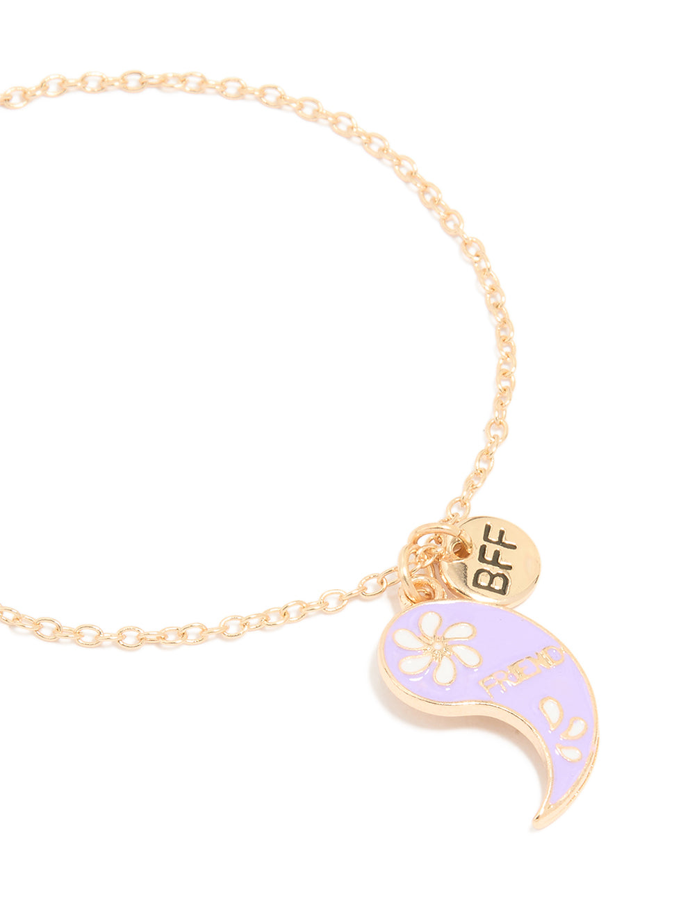Kids Gold Pink & Purple Paisley Best Friends Charm Bracelets 2-Pack