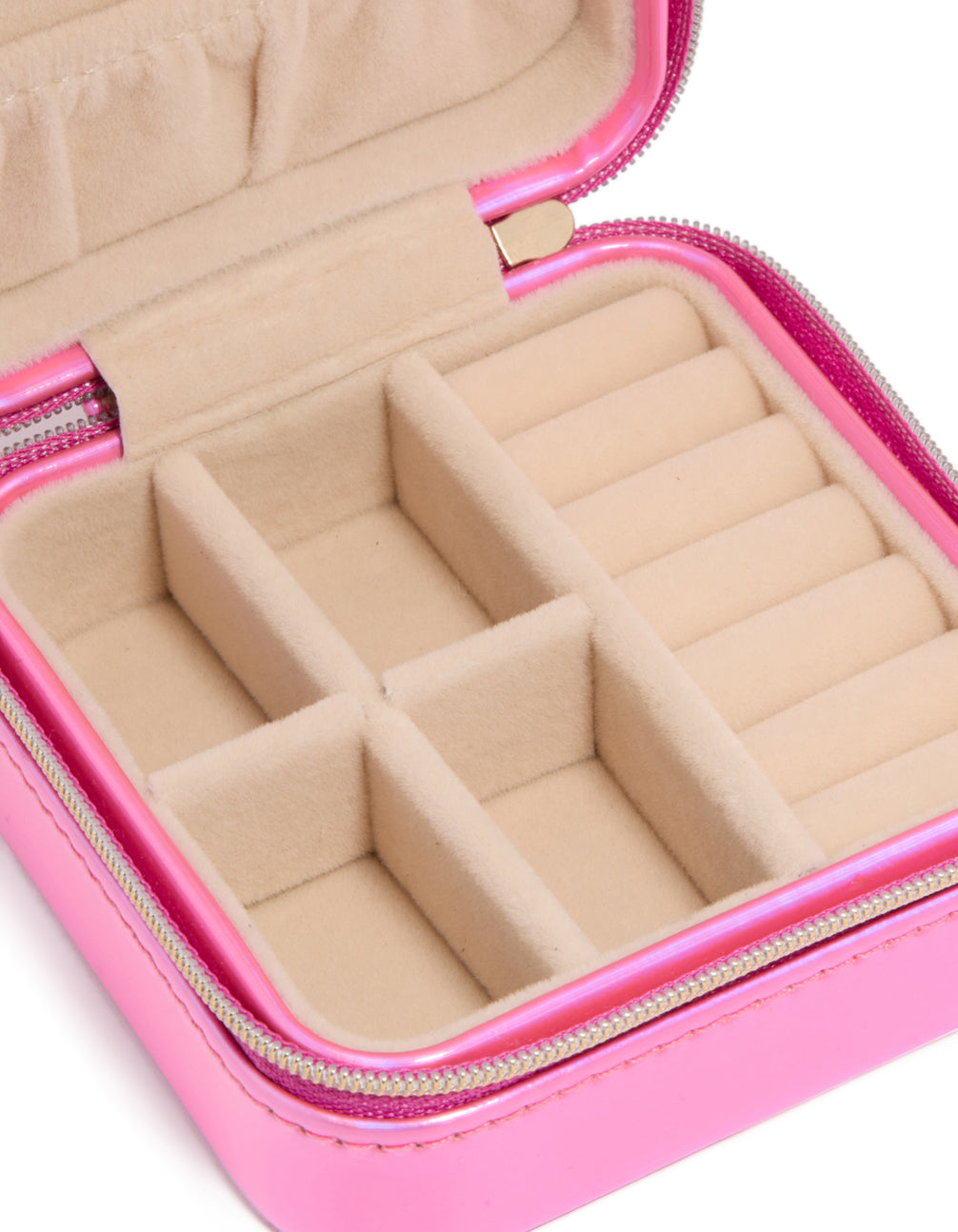 Kids Pink PU Leather Square Jewellery Box