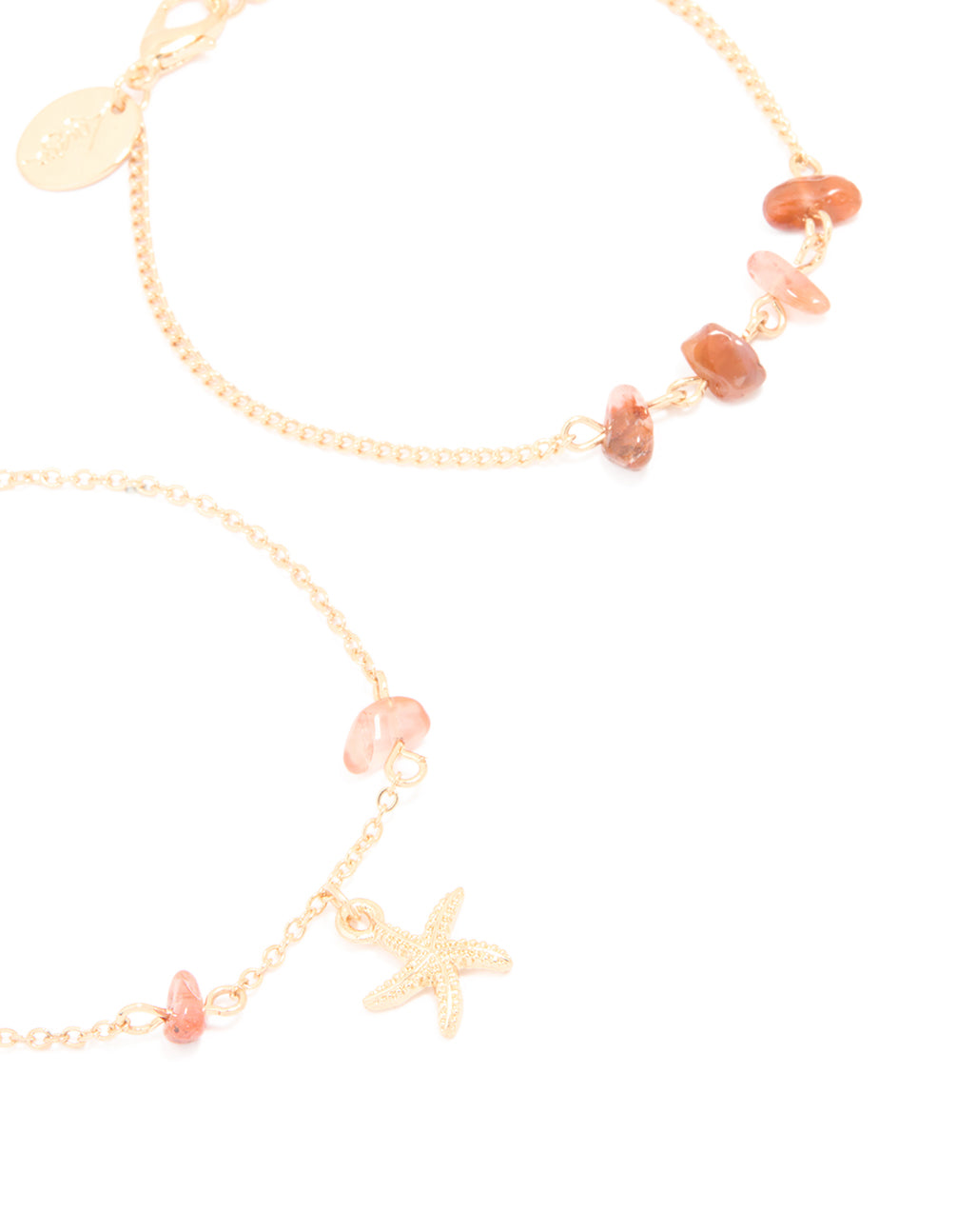 Gold Starfish Chip Bracelets 2-Pack