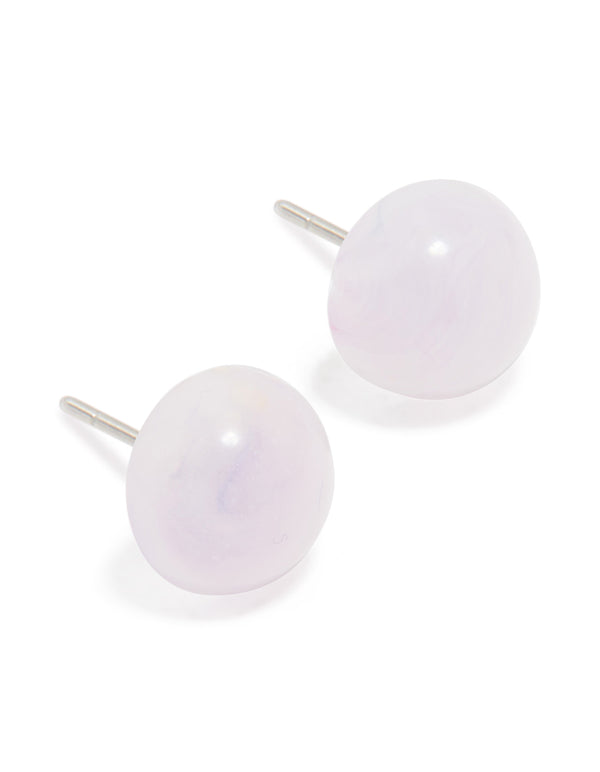 Acrylic Half Ball Stud Earrings