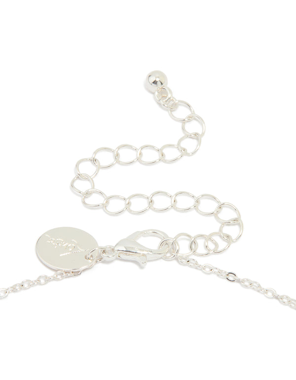 Silver Plated Cubic Zirconia Rondell Necklace