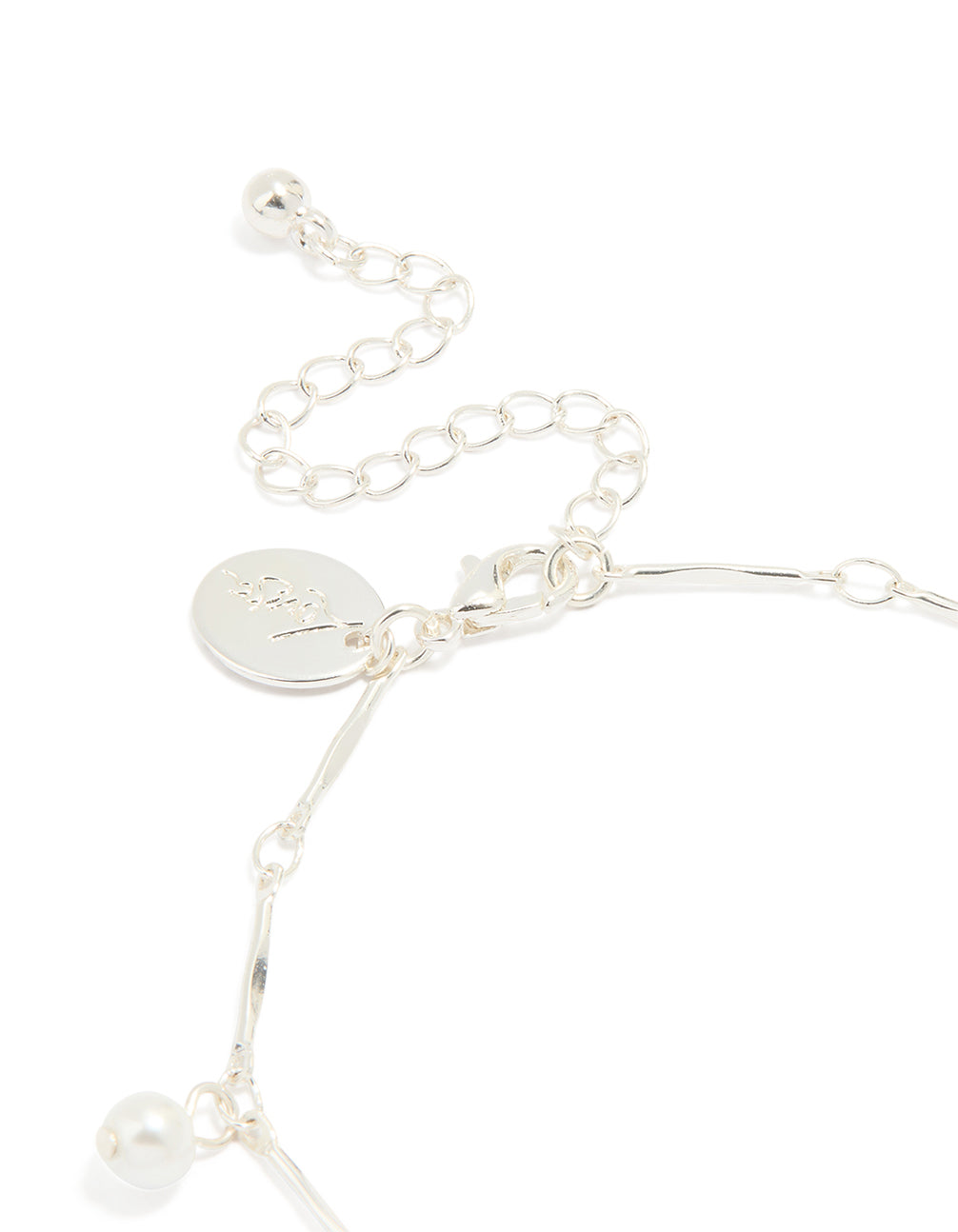 Silver Plated Cubic Zirconia Pearl Drop Bracelet