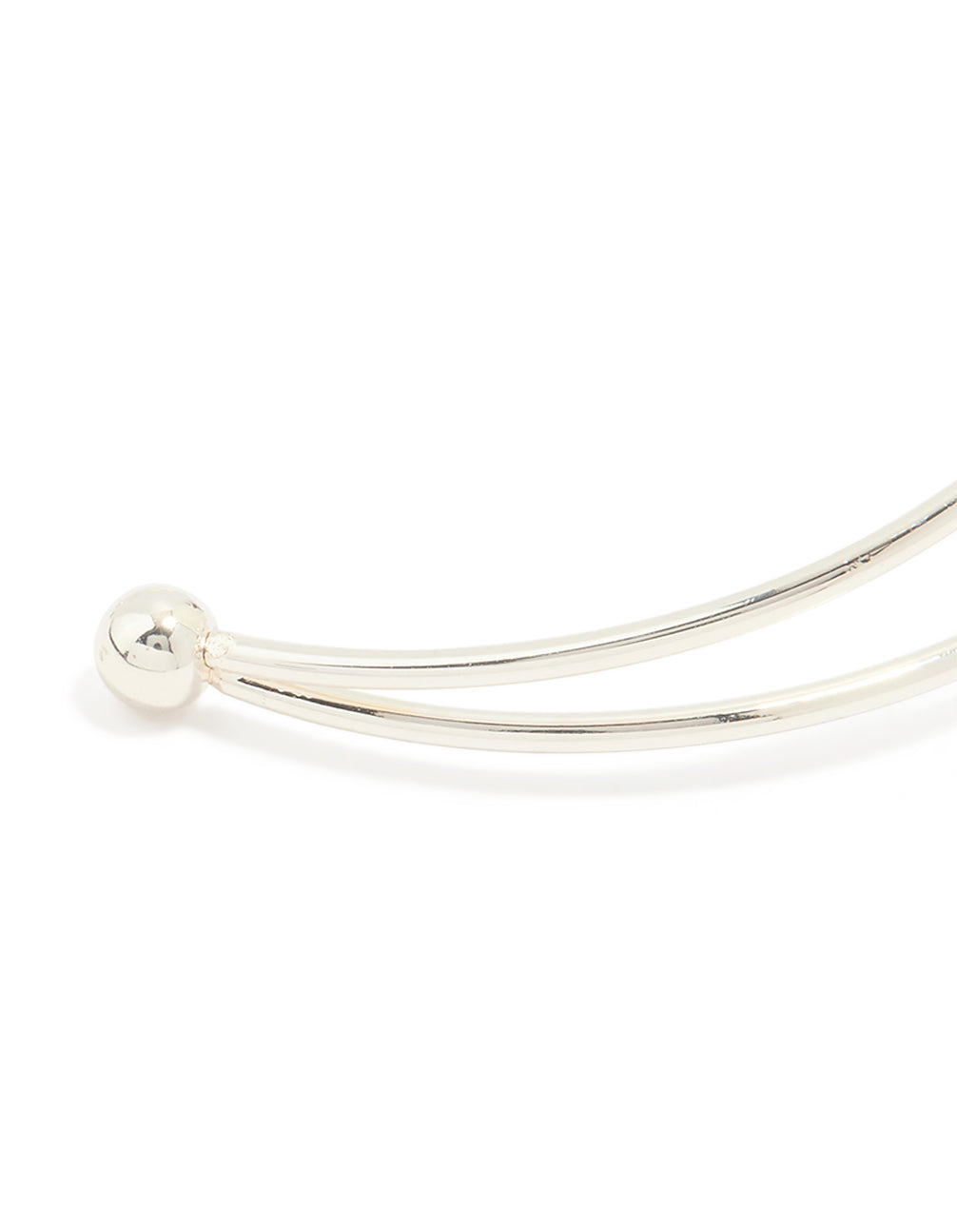 Silver Plated Cubic Zirconia Double Row Wrist Cuff