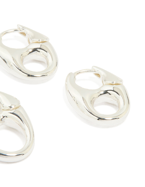 Silver Soda Tab Hoop Earrings 2-Pack