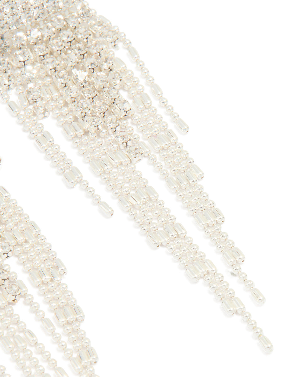 Silver Diamante Dainty Chain Earrings