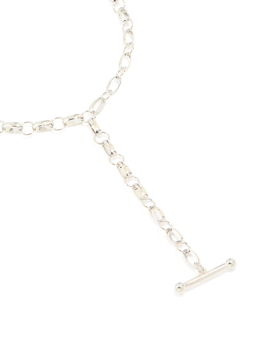 Silver Chain T-Bar Y-Necklace