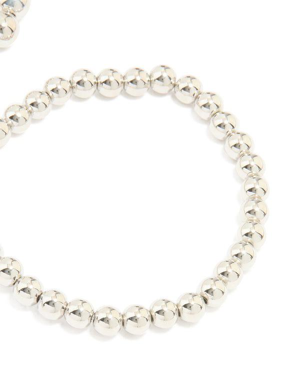 Silver Ball Stretch Bracelet 3-Pack