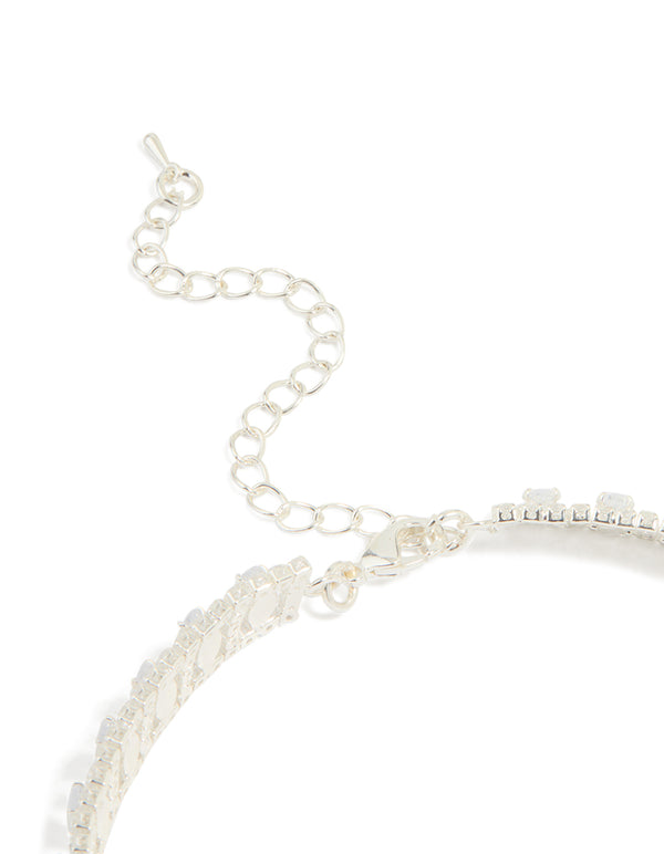 Silver Cubic Zirconia Choker Necklace