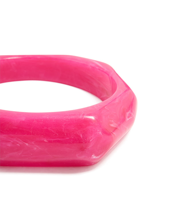 Pink Acrylic Geometric Bangle