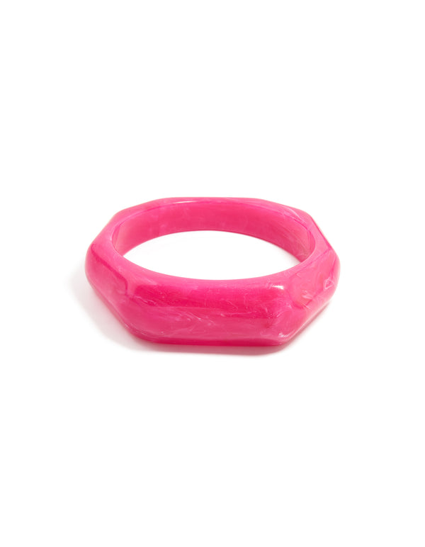 Pink Acrylic Geometric Bangle