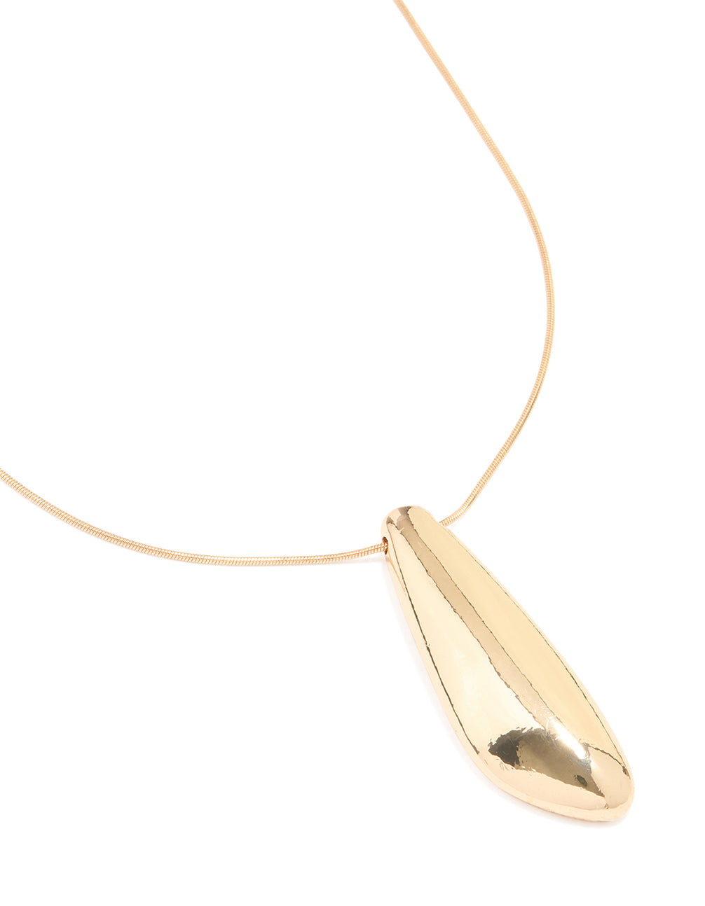 Gold Long Obtuse Shape Necklace
