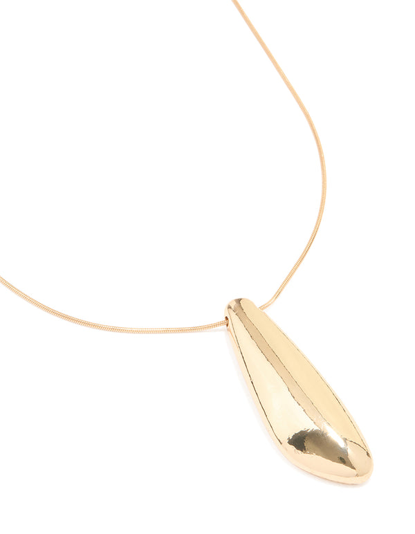 Gold Long Obtuse Shape Necklace