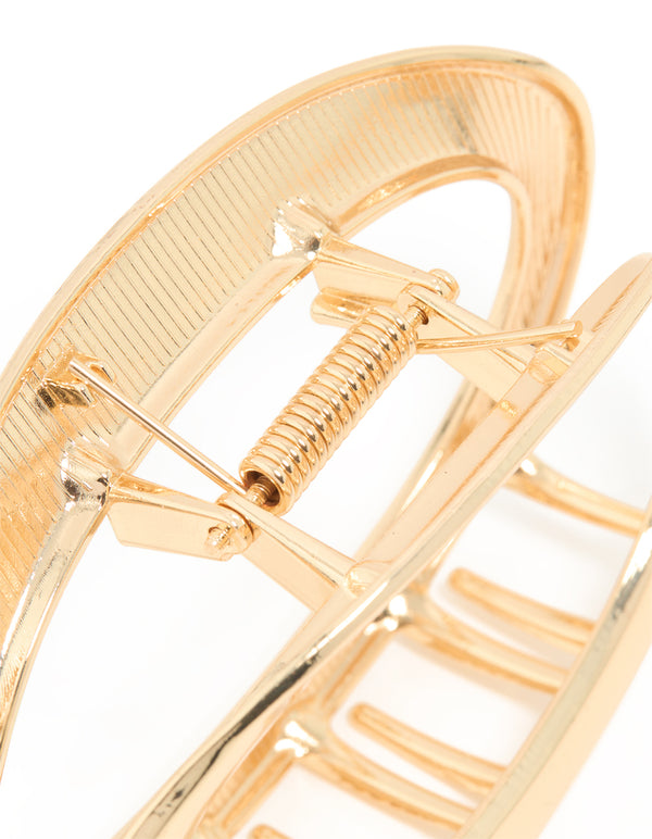 Gold Molten Oval Hair Claw Clip