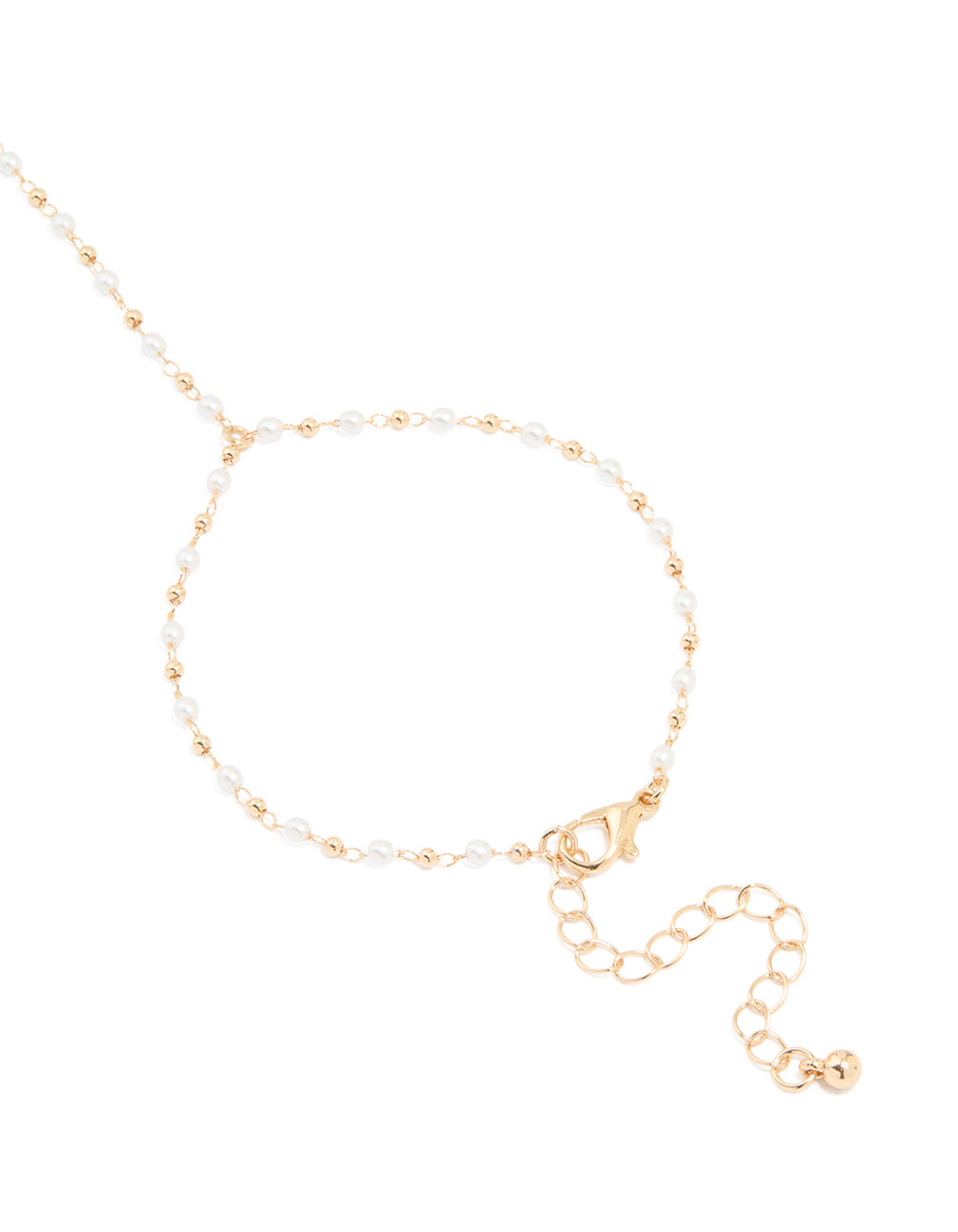 Gold Pearl Dainty Hand Chain