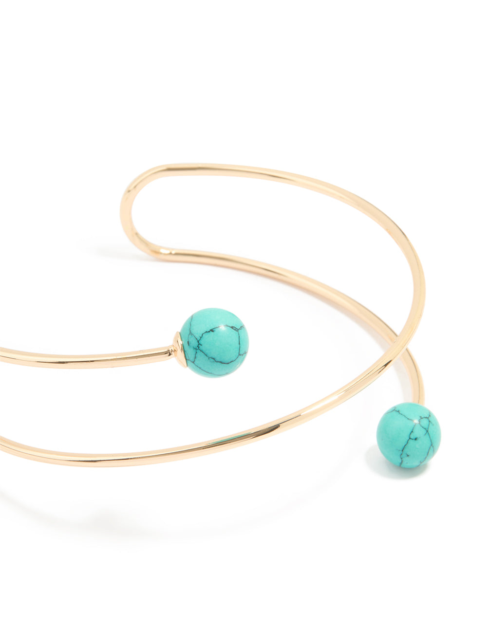 Gold Blue Marbled Ball Arm Cuff