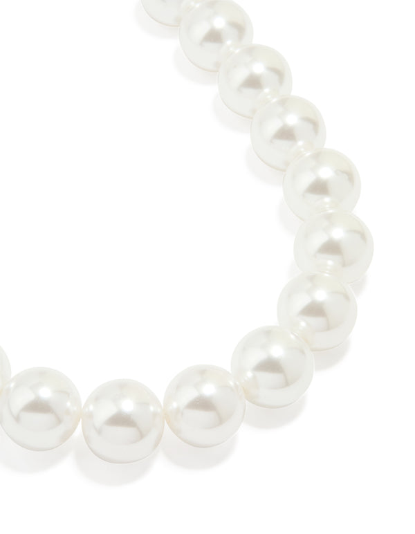 Gold Pearl Strand Large Necklace