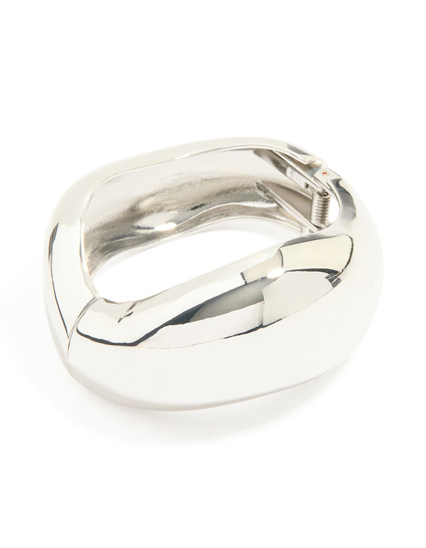 Silver Organic Small Wave Bangle
