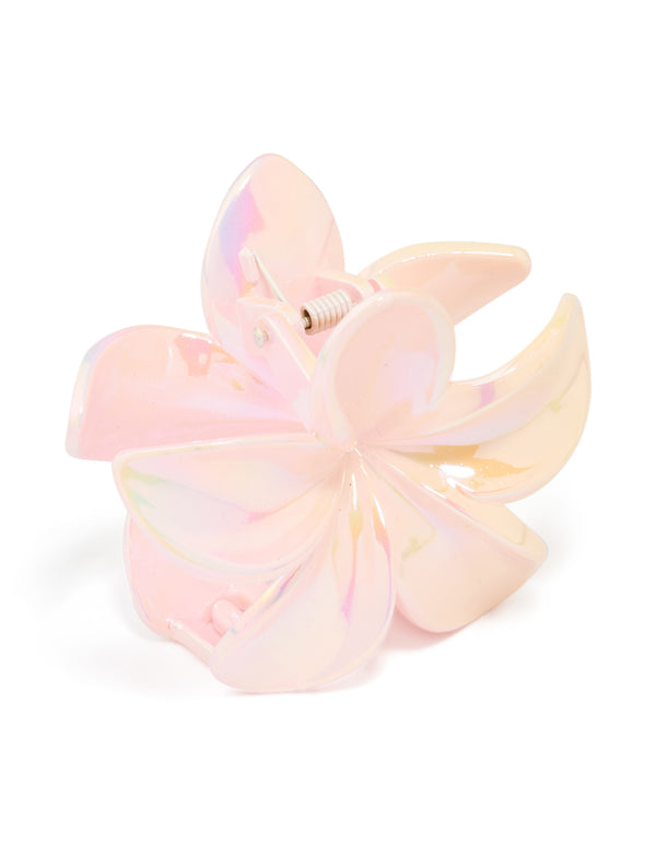 Iridescent Pearised Frangipani Claw Clip