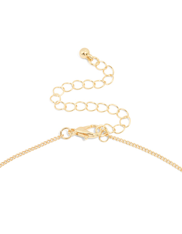 Gold Plated Cubic Zirconia Circle Letter K Pendant Necklace