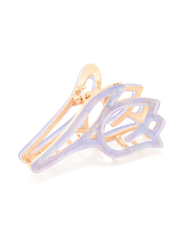 Gold Acrylic Edge Tulip Claw Clip