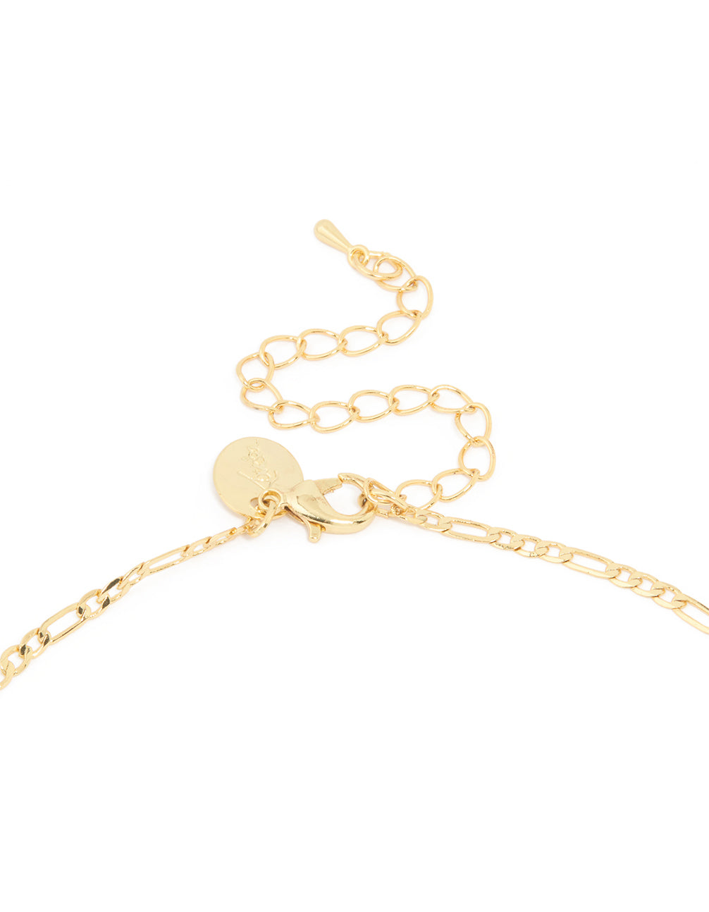 Gold Plated Green Beaded Lariat Cross Necklace