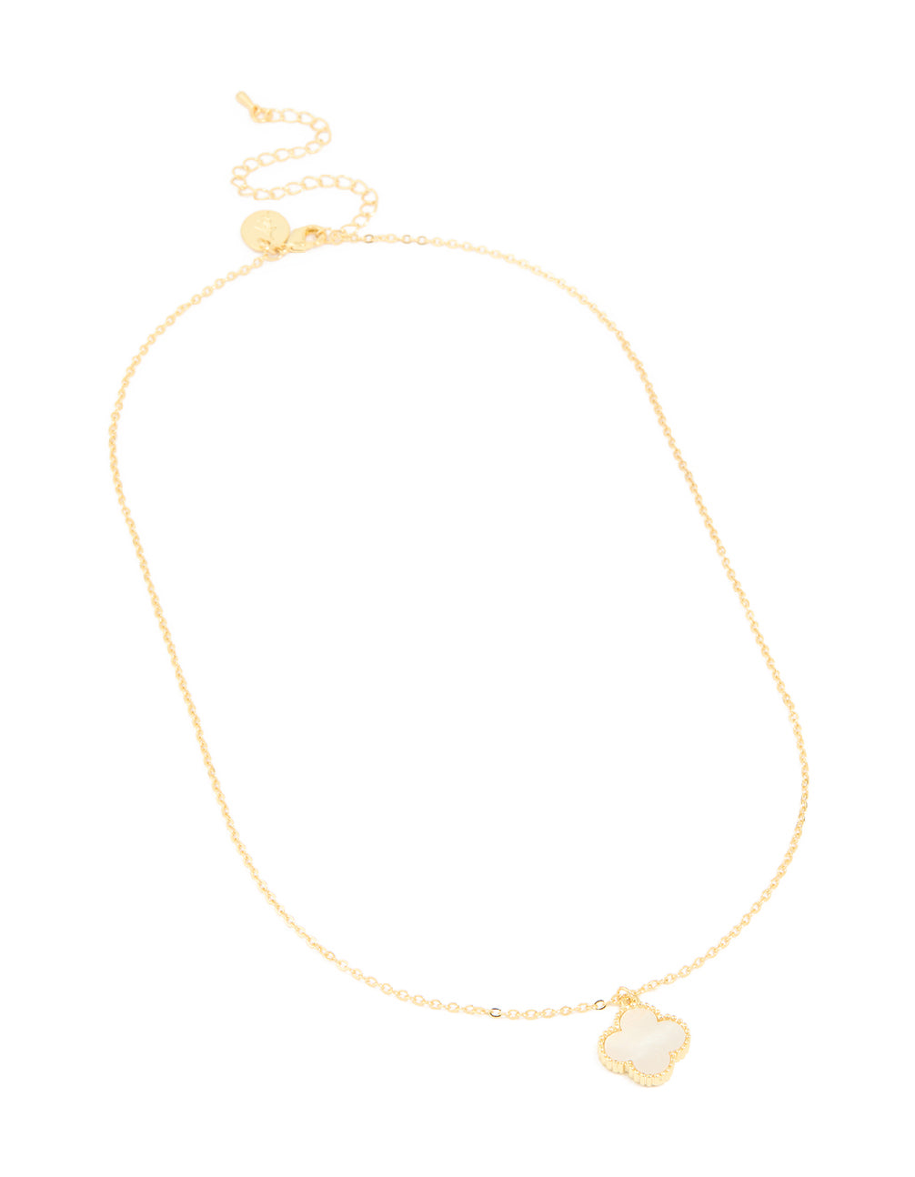 Gold Plated Flower Outline Pendant Necklace