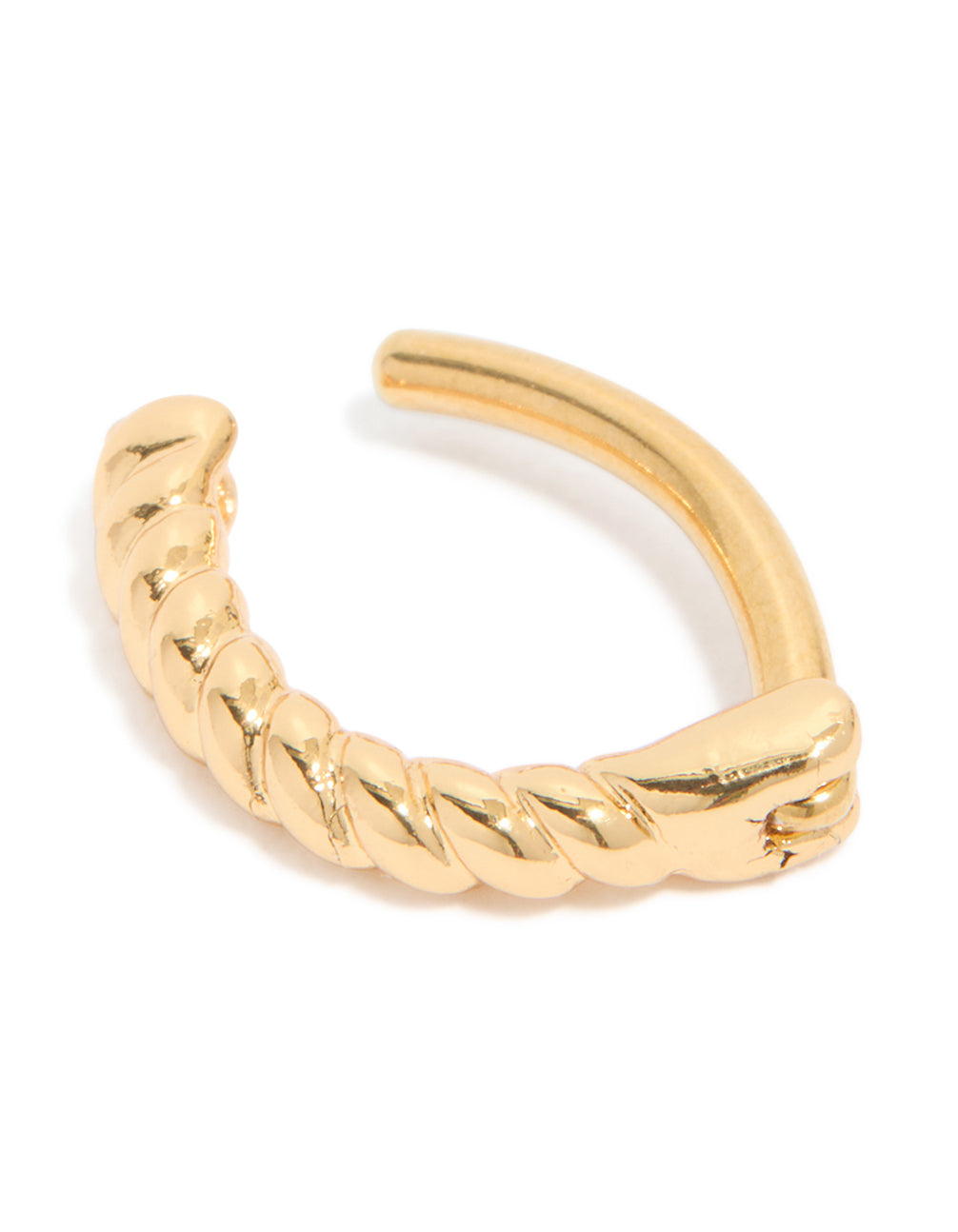 Gold Plated Titanium Twisted Half Hoop Belly Ring