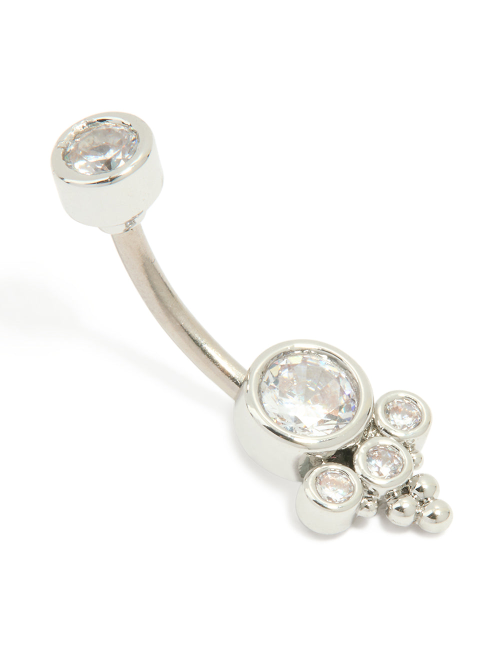 Titanium Cubic Zirconia Ornate Belly Bar