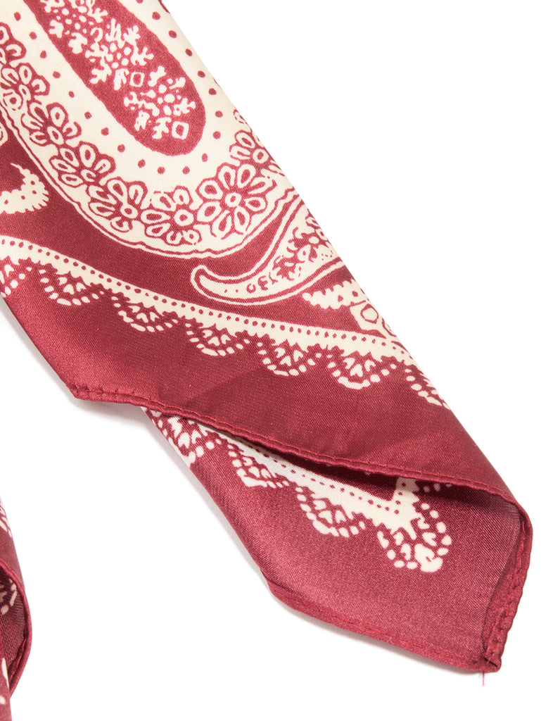 Scarf Paisley Floral Motif Red Fringed