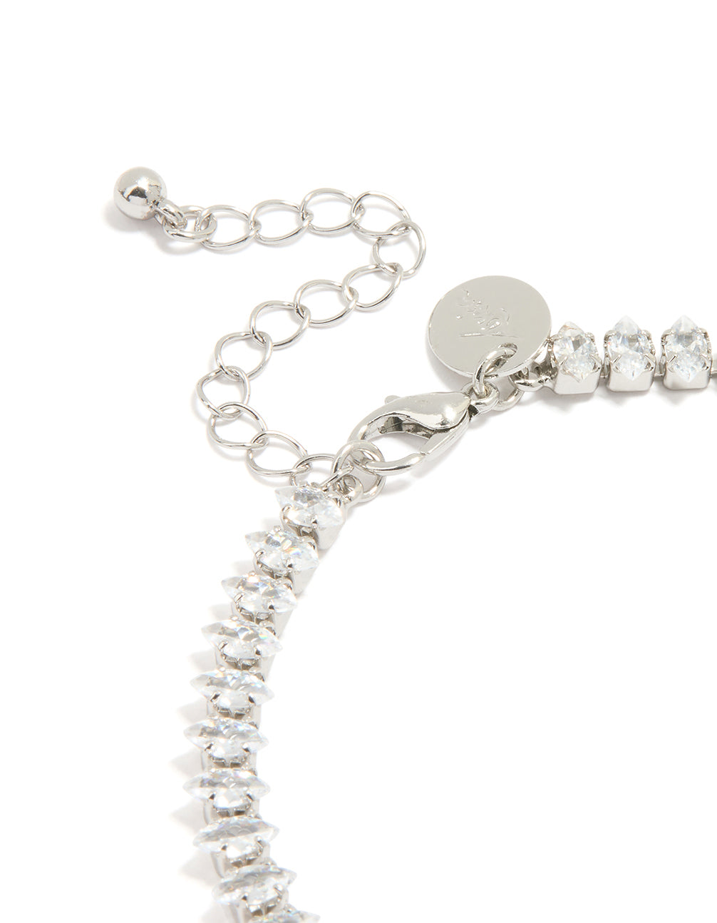 Silver Cubic Zirconia Marquise Anklet