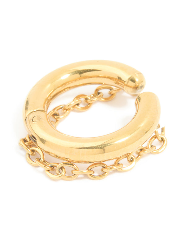 Gold Plated Single Chain Ear Cuff