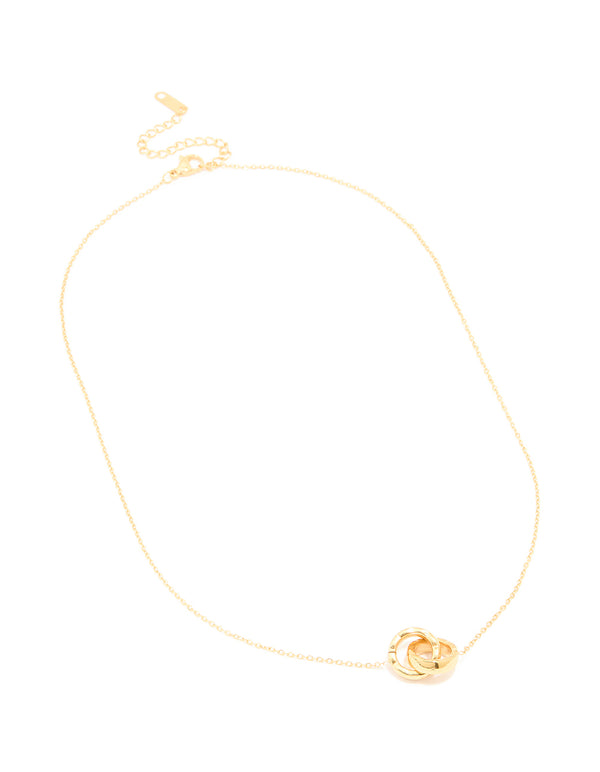 Waterproof Gold Plated Stainless Steel Dainty Circle Link Necklace