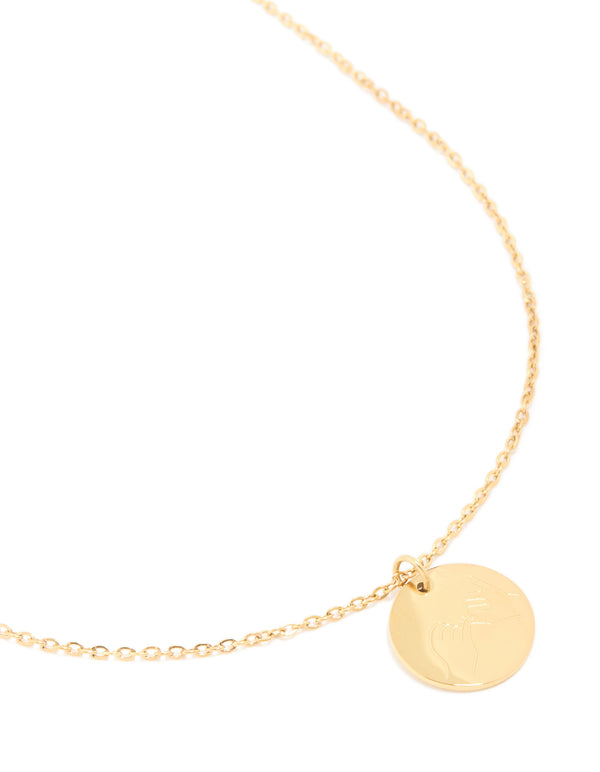 Waterproof Gold Plated Stainless Steel Pinky Promise Pendant Necklace