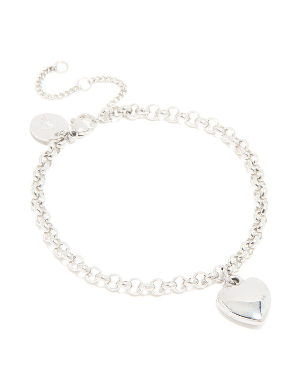 Waterproof Stainless Steel Chunky Heart T & O Bracelet