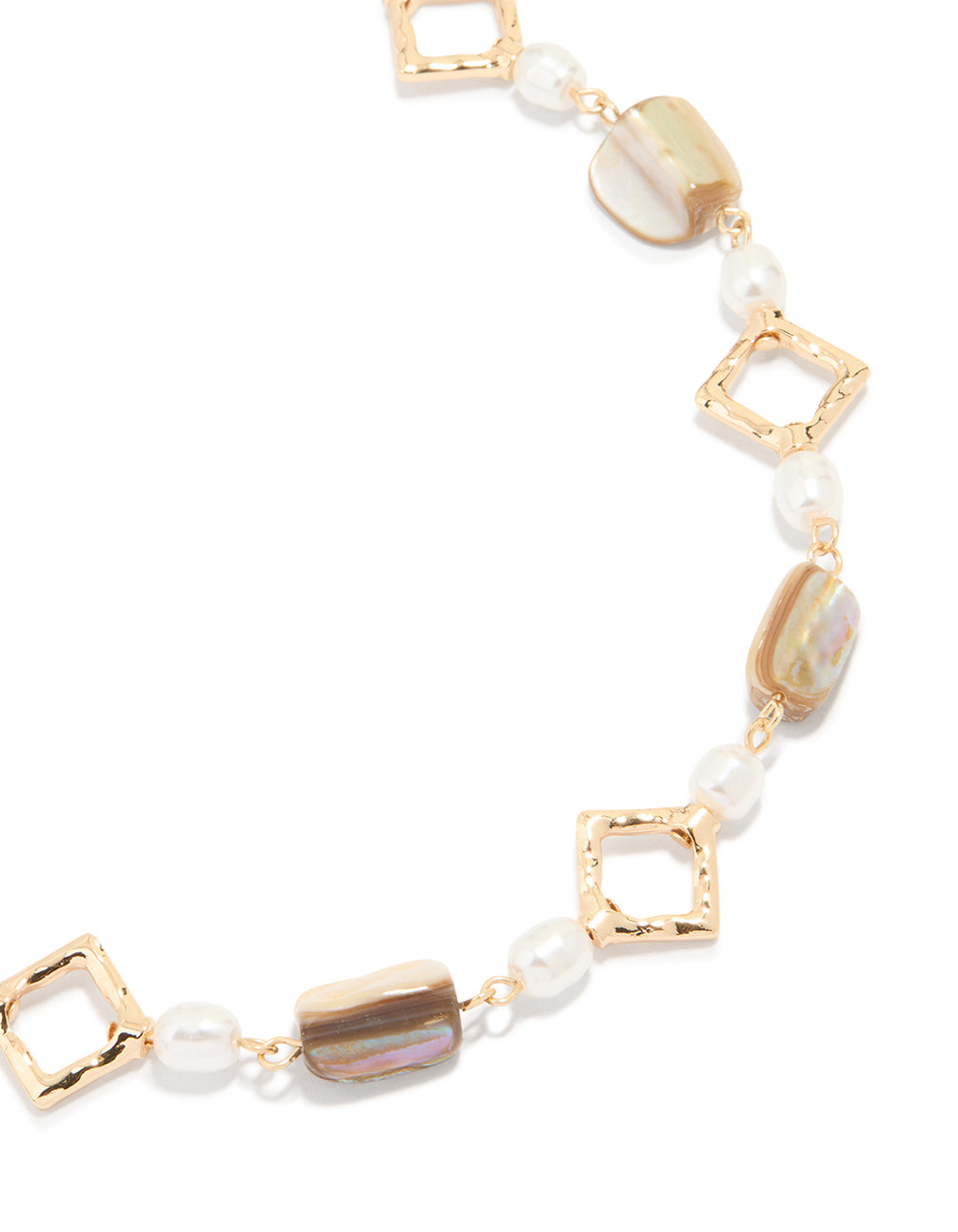 Gold Pearl & Genuine Shell Necklace