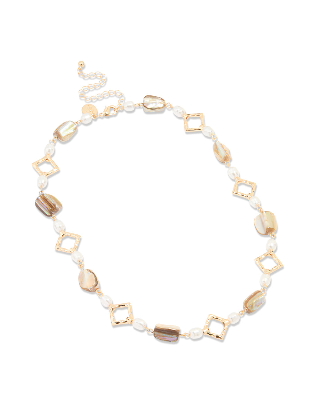 Gold Pearl & Genuine Shell Necklace