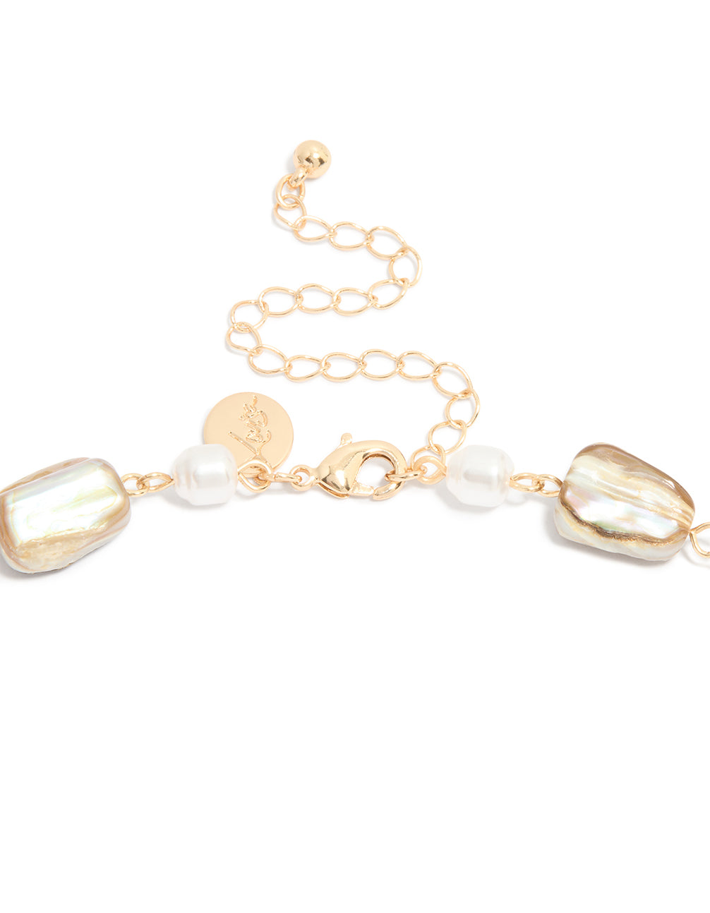Gold Pearl & Genuine Shell Necklace