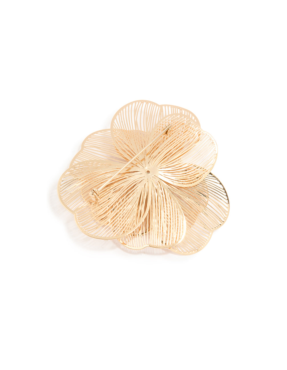 Gold Laser Cut Flower Brooch