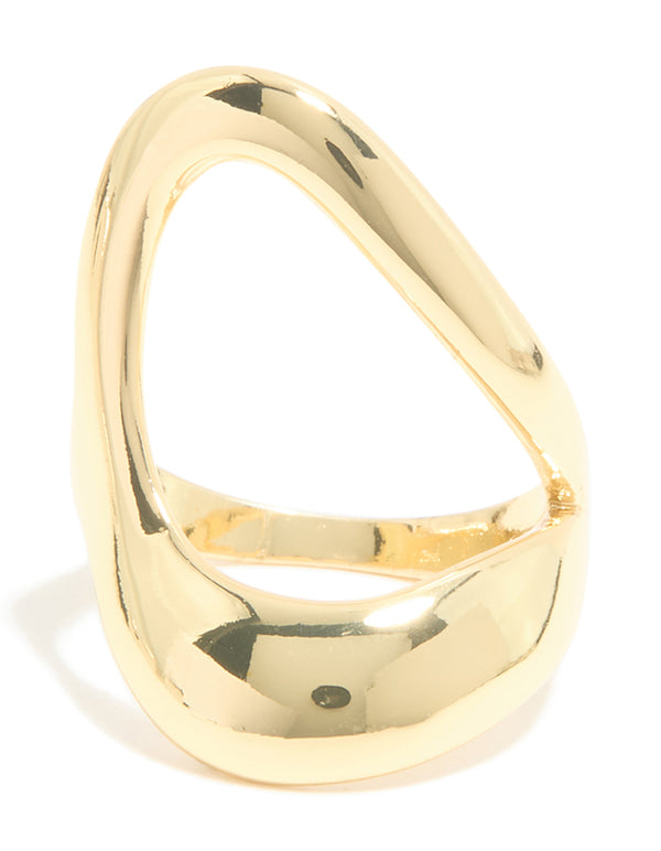 Gold Plated Open Triangle Ring