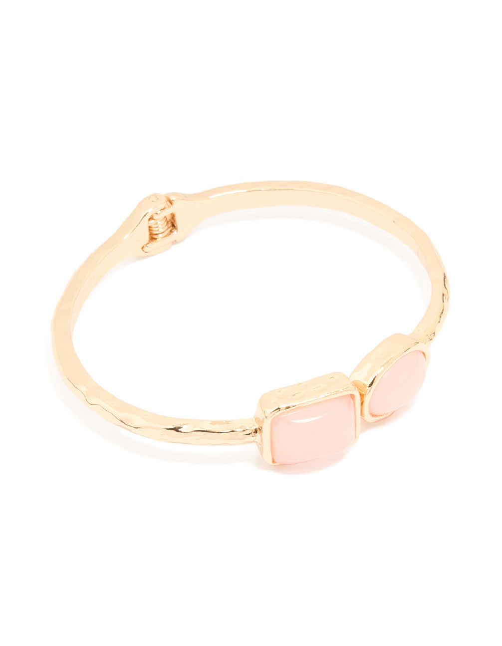 Gold Resin Stone Hinged Bangle