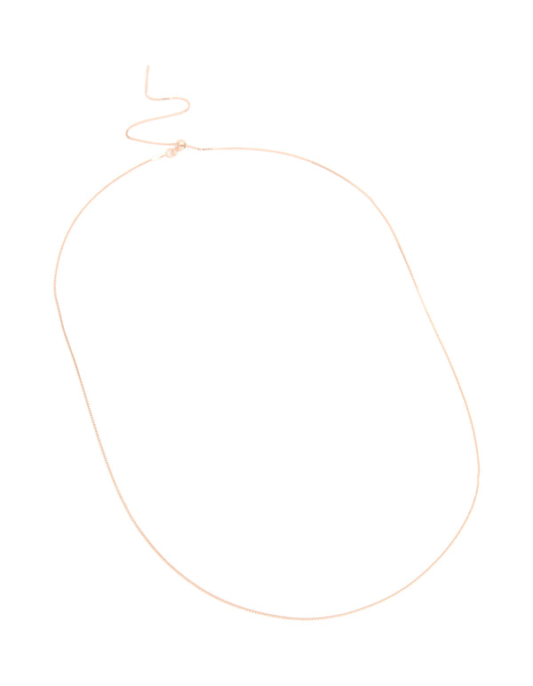 Rose Gold Plated Sterling Silver Adjustable Chain Y-Necklace